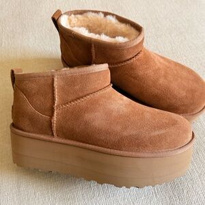 UGG Tan Suede Ankle Booties